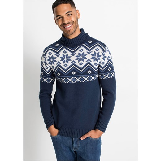 Sweter w norweski wzór ze sklepu bonprix w kategorii Swetry męskie - zdjęcie 170593801