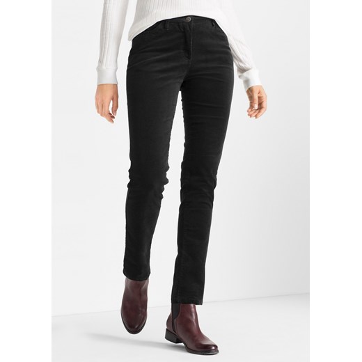 Spodnie sztruksowe ze stretchem Slim Fit ze sklepu bonprix w kategorii Spodnie damskie - zdjęcie 170593991