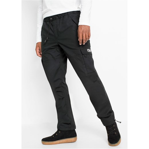 Spodnie ocieplane z gumką w talii Loose Fit Straight ze sklepu bonprix w kategorii Spodnie męskie - zdjęcie 170594300