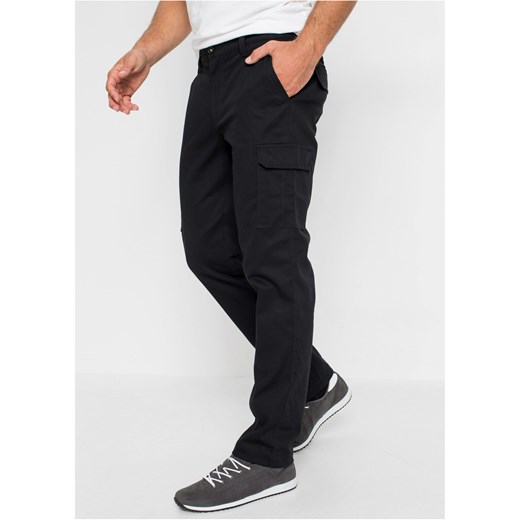 Spodnie bojówki ocieplane ze stretchem, Regular Fit Straight ze sklepu bonprix w kategorii Spodnie męskie - zdjęcie 170594381