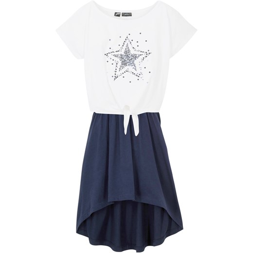 T-shirt dziewczęcy + sukienka (2 części), bawełna organiczna ze sklepu bonprix w kategorii Komplety dziewczęce - zdjęcie 170594810