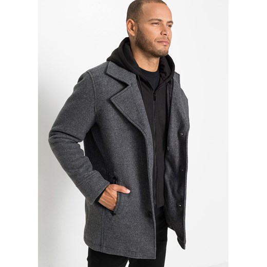 Długa kurtka w optyce wełnianej ze sklepu bonprix w kategorii Kurtki męskie - zdjęcie 170595923