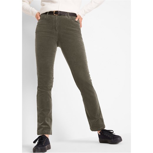 Spodnie sztruksowe ze stretchem Straight ze sklepu bonprix w kategorii Spodnie damskie - zdjęcie 170596224