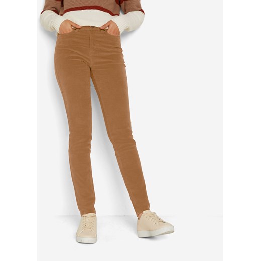 Spodnie sztruksowe Skinny ze stretchem ze sklepu bonprix w kategorii Spodnie damskie - zdjęcie 170596310