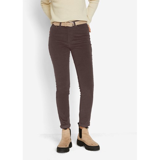 Spodnie sztruksowe Skinny ze stretchem ze sklepu bonprix w kategorii Spodnie damskie - zdjęcie 170596313
