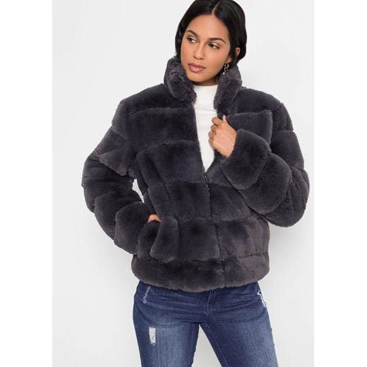 Kurtka ze sztucznego futerka z zamkiem 52 bonprix