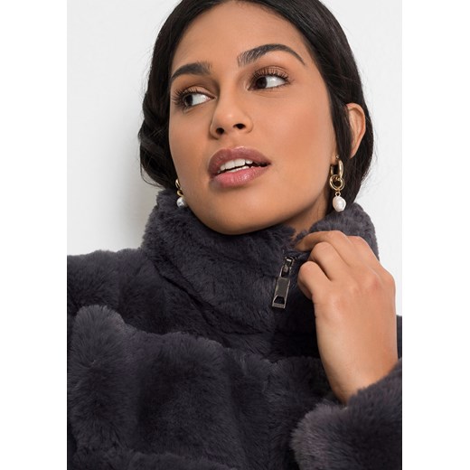 Kurtka ze sztucznego futerka z zamkiem 52 bonprix