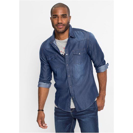 Koszula dżinsowa Slim Fit, długi rękaw ze sklepu bonprix w kategorii Koszule męskie - zdjęcie 170596743