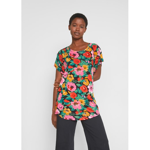 Shirt z przędzy mieszankowej z rękawami motylkowymi ze sklepu bonprix w kategorii Bluzki damskie - zdjęcie 170597732