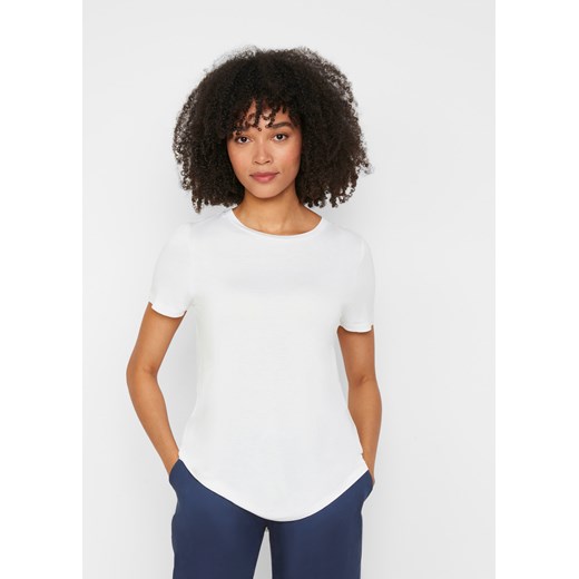 Długi shirt ze zrównoważonej wiskozy, z zaokrągloną linią dołu ze sklepu bonprix w kategorii Bluzki damskie - zdjęcie 170597950