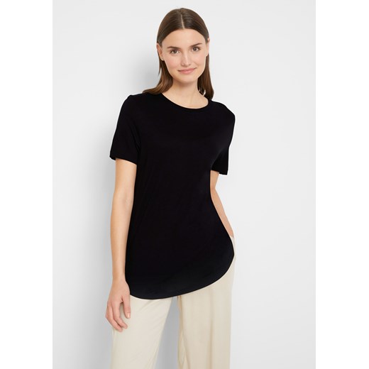 Długi shirt ze zrównoważonej wiskozy, z zaokrągloną linią dołu ze sklepu bonprix w kategorii Bluzki damskie - zdjęcie 170597953