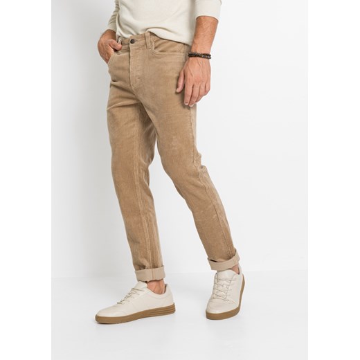 Spodnie sztruksowe ze stretchem w wygodnym fasonie Slim Ft ze sklepu bonprix w kategorii Spodnie męskie - zdjęcie 170598333