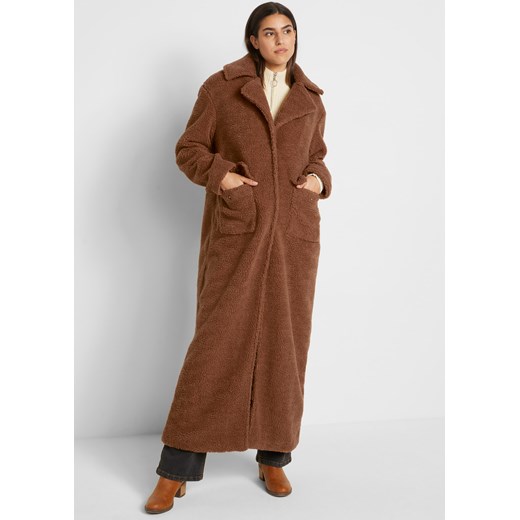 Płaszcz z polaru baranka z kieszeniami ze sklepu bonprix w kategorii Płaszcze damskie - zdjęcie 170598473