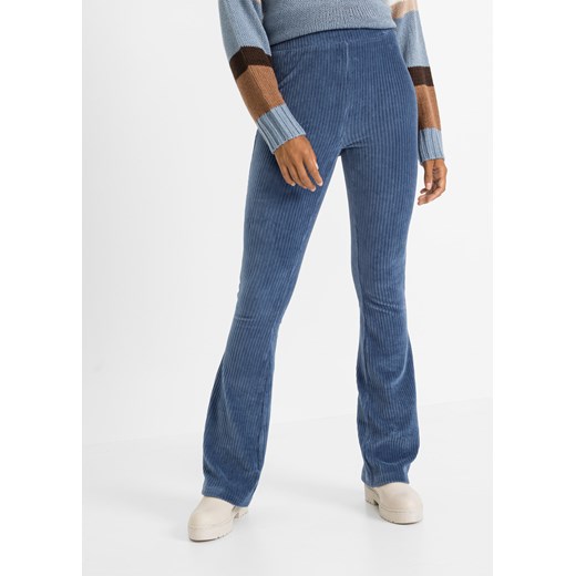 Spodnie sztruksowe z poszerzanymi nogawkami ze sklepu bonprix w kategorii Spodnie damskie - zdjęcie 170598790