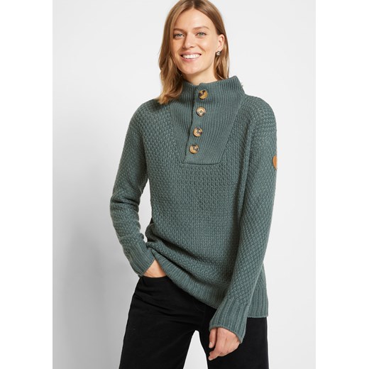 Sweter ze stójką w strukturalny wzór ze sklepu bonprix w kategorii Swetry damskie - zdjęcie 170599364