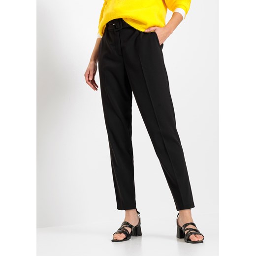 Spodnie biznesowe z paskiem ze sklepu bonprix w kategorii Spodnie damskie - zdjęcie 170600053