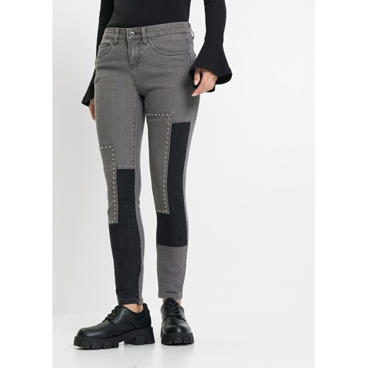 Dżinsy SKINNY w stylu color-blocking ze sklepu bonprix w kategorii Jeansy damskie - zdjęcie 170600104