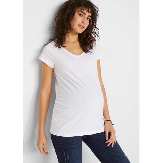 Shirt ciążowy basic (2 szt.), bawełna organiczna ze sklepu bonprix w kategorii Bluzki ciążowe - zdjęcie 170600214