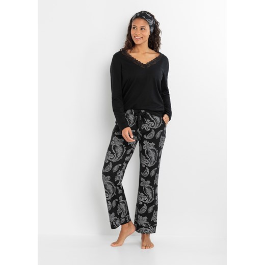 Spodnie do spania z opaską na czoło ze sklepu bonprix w kategorii Piżamy damskie - zdjęcie 170600241