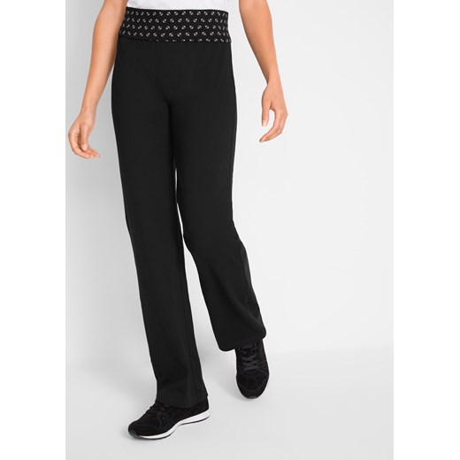 Spodnie shirtowe z wywijanym paskiem, Straight ze sklepu bonprix w kategorii Spodnie damskie - zdjęcie 170600853
