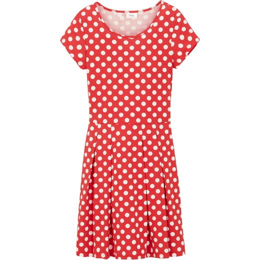 Sukienka dziewczęca shirtowa w groszki ze sklepu bonprix w kategorii Sukienki dziewczęce - zdjęcie 170601790