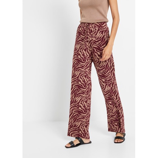 Spodnie z dżerseju z wiskozy, z wygodnym paskiem w talii ze sklepu bonprix w kategorii Spodnie damskie - zdjęcie 170601890