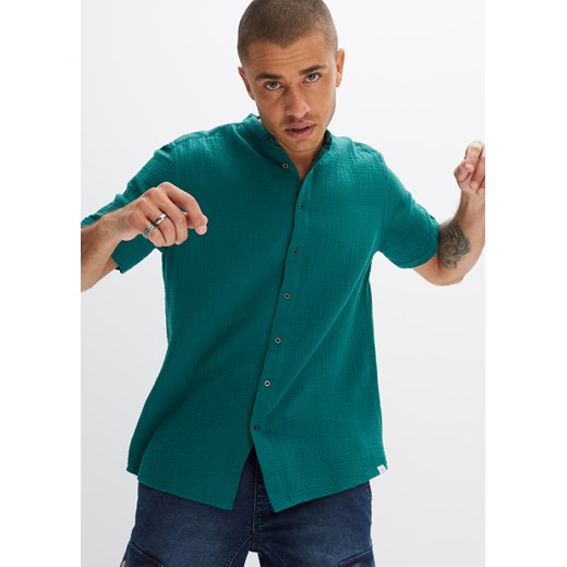 Koszula muślinowa z krótkim rękawem ze sklepu bonprix w kategorii Koszule męskie - zdjęcie 170602091