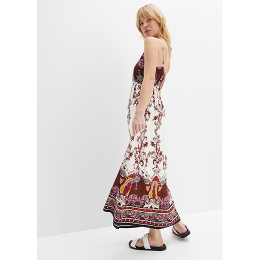 Długa sukienka z nadrukiem w deseń paisley, ze zrównoważonej wiskozy ze sklepu bonprix w kategorii Sukienki - zdjęcie 170602201