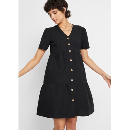 Sukienka koszulowa z plisą guzikową ze sklepu bonprix w kategorii Sukienki - zdjęcie 170602591