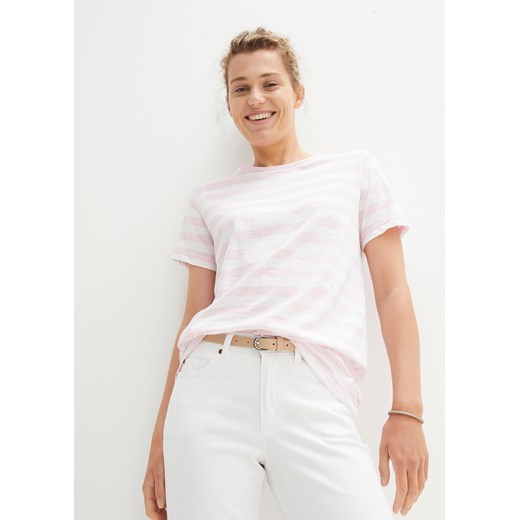 T-shirt z okrągłym dekoltem, z bawełny (2 szt.) ze sklepu bonprix w kategorii Bluzki damskie - zdjęcie 170603020