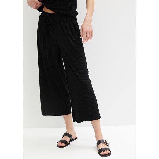 Spodnie culotte z dżerseju w prążek, z wygodnym paskiem ze sklepu bonprix w kategorii Spodnie damskie - zdjęcie 170603083