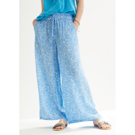Szerokie spodnie kreszowane w długości przed kostkę, z wygodnym paskiem ze sklepu bonprix w kategorii Szorty - zdjęcie 170603712