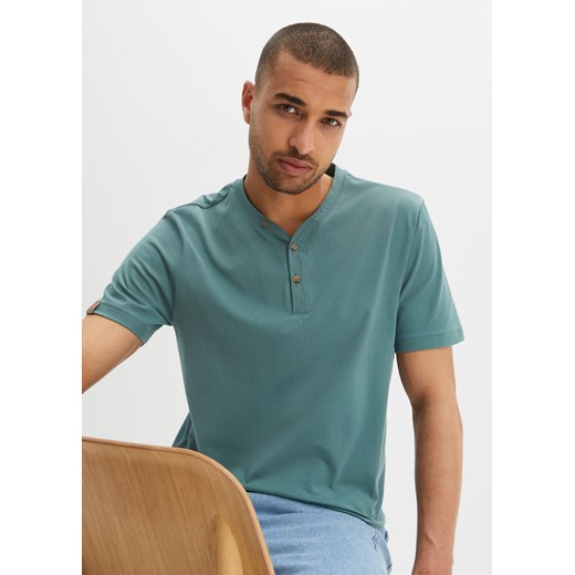 Shirt z dekoltem henley, krótki rękaw (2 szt.), bawełna organiczna ze sklepu bonprix w kategorii T-shirty męskie - zdjęcie 170603871