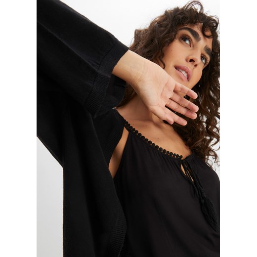Długi sweter bez zapięcia typu kimono 36/38 bonprix