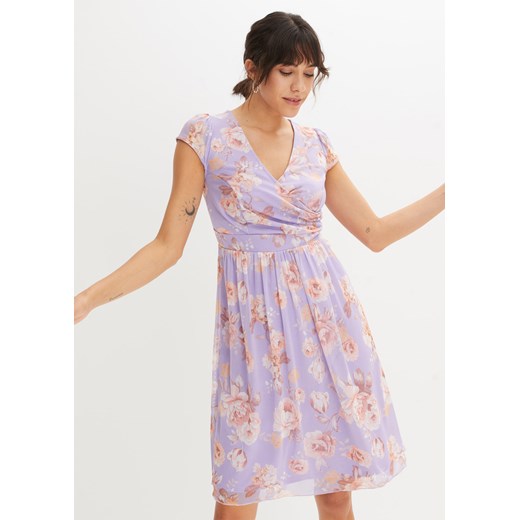 Sukienka z siatkowego materiału z nadrukiem ze sklepu bonprix w kategorii Sukienki - zdjęcie 170604551