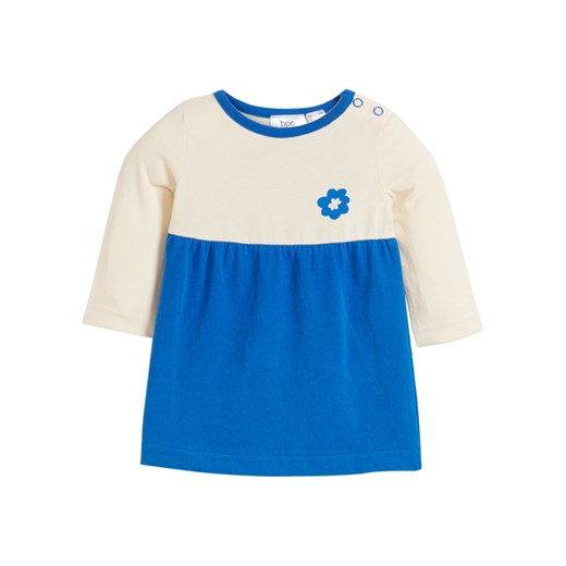 Sukienka shirtowa niemowlęca z bawełny organicznej ze sklepu bonprix w kategorii Sukienki niemowlęce - zdjęcie 170605120