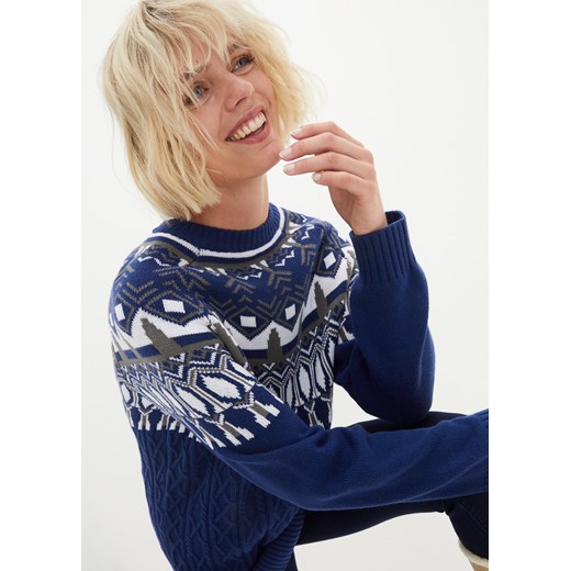Sweter w norweski wzór 40/42 bonprix