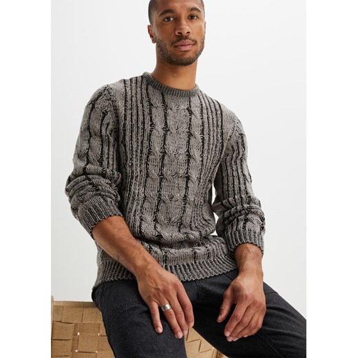 Sweter w warkocze ze sklepu bonprix w kategorii Swetry męskie - zdjęcie 170605573