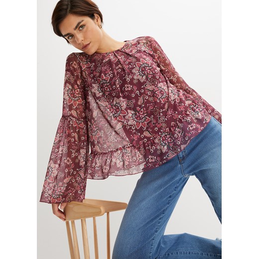 Bluzka shirtowo-siatkowa, na podszewce ze sklepu bonprix w kategorii Bluzki damskie - zdjęcie 170605670