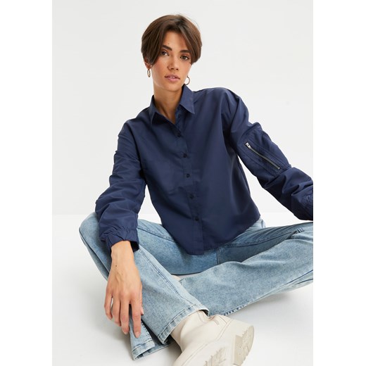 Bluzka ze ściągaczem i kieszeniami ze sklepu bonprix w kategorii Bluzki damskie - zdjęcie 170605684