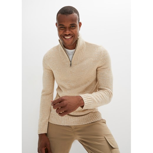 Sweter ze stójką, z akrylu z recyklingu ze sklepu bonprix w kategorii Swetry męskie - zdjęcie 170605951