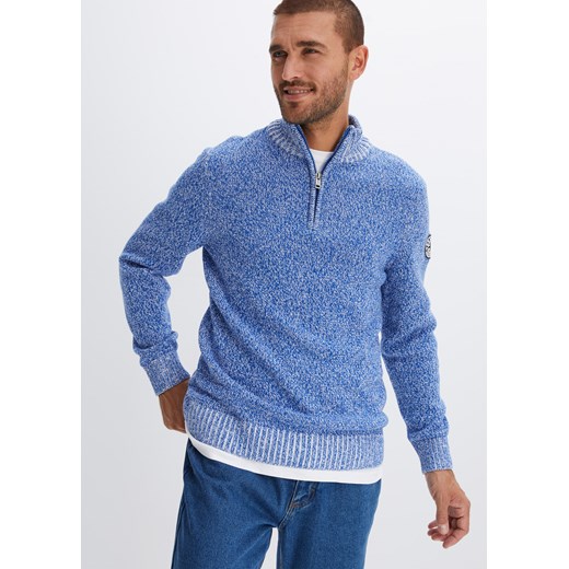 Sweter ze stójką z bawełny ze sklepu bonprix w kategorii Swetry męskie - zdjęcie 170606413