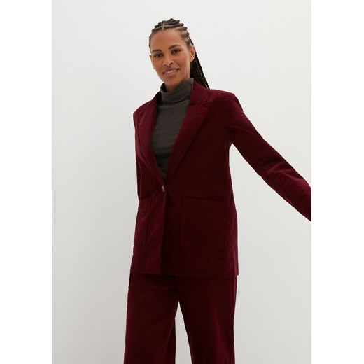 Żakiet sztruksowy z naszywanymi kieszeniami, z bawełny organicznej 38 bonprix