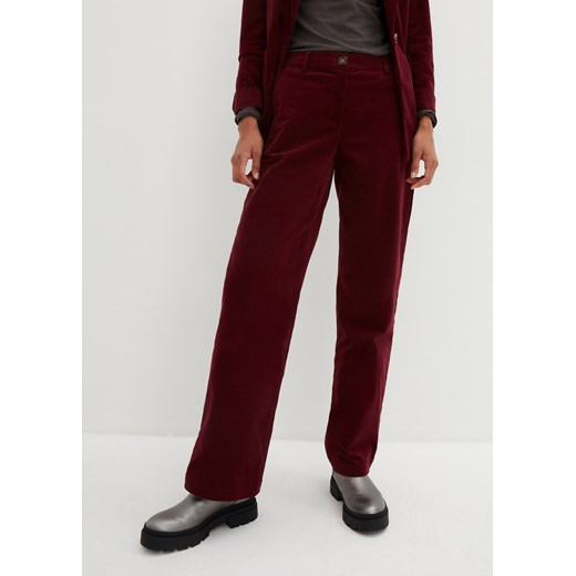 Spodnie sztruksowe Marlena, z bawełny organicznej ze sklepu bonprix w kategorii Spodnie damskie - zdjęcie 170606824