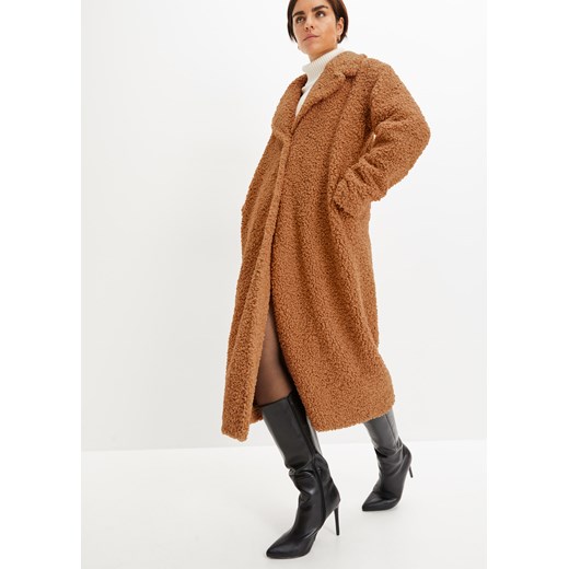 Płaszcz z polaru baranka ze sklepu bonprix w kategorii Płaszcze damskie - zdjęcie 170606883