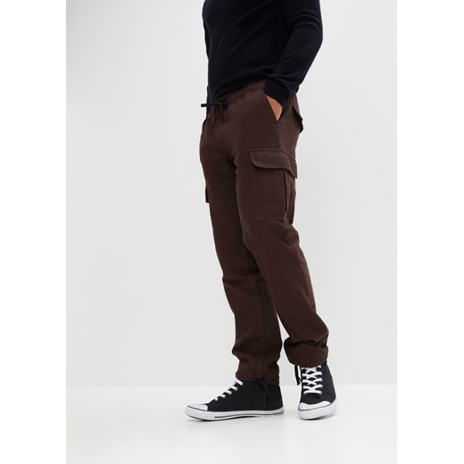 Spodnie ocieplane bojówki Loose Fit Straight ze sklepu bonprix w kategorii Spodnie męskie - zdjęcie 170606903