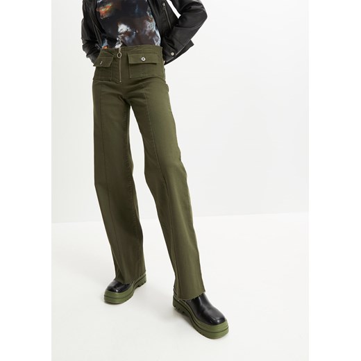 Spodnie Marlena z naszywanymi kieszeniami ze sklepu bonprix w kategorii Spodnie damskie - zdjęcie 170607143