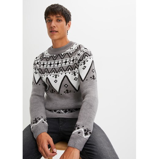 Sweter w norweski wzór ze sklepu bonprix w kategorii Swetry męskie - zdjęcie 170608264
