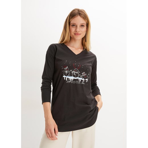 Shirt z bożonarodzeniowym motywem ze sklepu bonprix w kategorii Bluzki damskie - zdjęcie 170608353