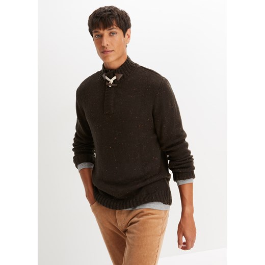 Sweter z guzikiem kołkiem ze sklepu bonprix w kategorii Swetry męskie - zdjęcie 170608440